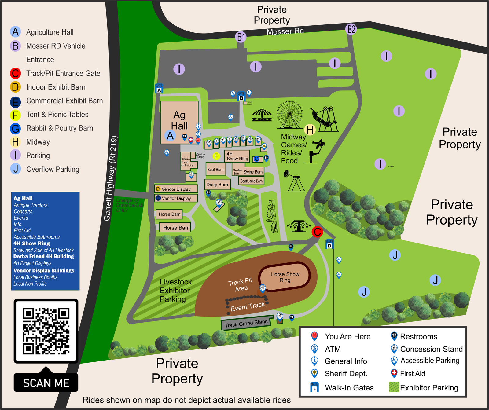 Map of Fairgrounds Garrett County Agriculture Fair